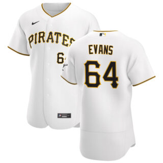 Pittsburgh Pirates #64 Phillip Evans Men's Nike White Home 2020 Authentic Player MLB Jersey