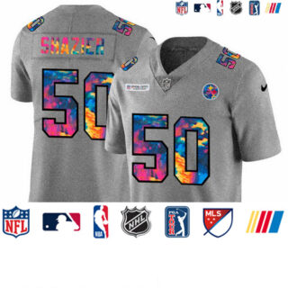 Pittsburgh Steelers #50 Ryan Shazier Men's Nike Multi-Color 2020 NFL Crucial Catch NFL Jersey Greyheather