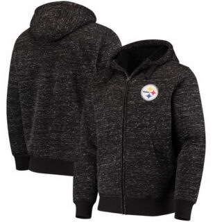 Pittsburgh Steelers G III Sports By Carl Banks Discovery Sherpa Full Zip Jacket Heathered Black