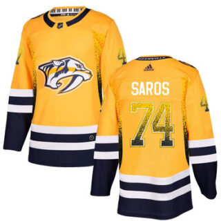 Predators 74 Juuse Saros Gold Drift Fashion Adidas Jersey