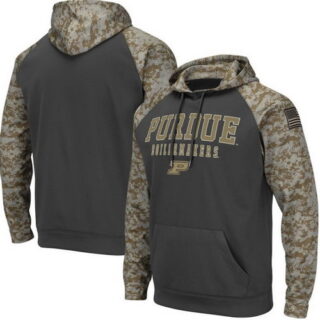 Purdue Boilermakers Gray Camo Men's Pullover Hoodie