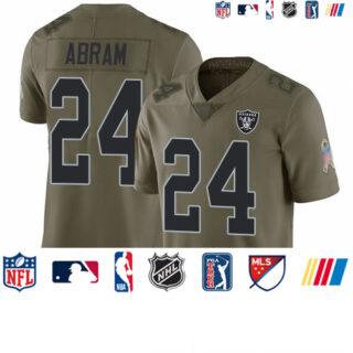 Raiders #24 Johnathan Abram Olive Men's Stitched Football Limited 2017 Salute To Service Jersey