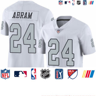 Raiders #24 Johnathan Abram White Youth Stitched Football Limited Rush Jersey