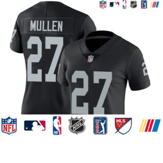 Raiders #27 Trayvon Mullen Black Team Color Women's Stitched Football Vapor Untouchable Limited Jersey
