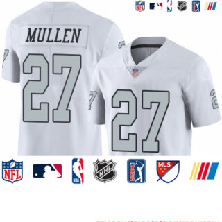Raiders #27 Trayvon Mullen White Youth Stitched Football Limited Rush Jersey
