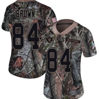 Raiders #84 Antonio Brown Camo Women's Stitched Football Limited Rush Realtree Jersey
