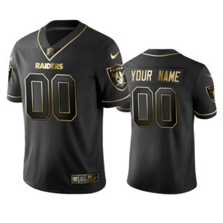 Raiders Custom Men's Stitched NFL Vapor Untouchable Limited Black Golden Jersey