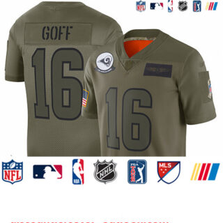 Rams #16 Jared Goff Camo Youth Stitched Football Limited 2019 Salute to Service Jersey