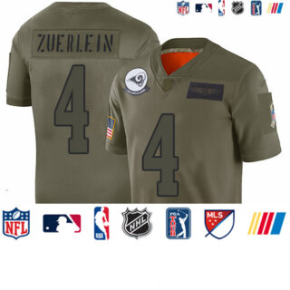 Rams #4 Greg Zuerlein Camo Youth Stitched Football Limited 2019 Salute to Service Jersey