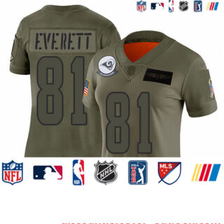 Rams #81 Gerald Everett Camo Women's Stitched Football Limited 2019 Salute to Service Jersey