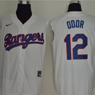 Rangers 12 Rougned Odor White Nike Cool Base Sleeveless Jerseys
