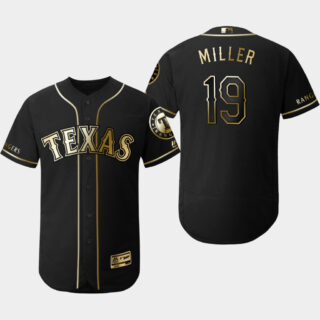 Rangers 19 Shelby Miller Black Gold Flexbase Jersey