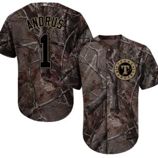 Rangers #1 Elvis Andrus Camo Realtree Collection Cool Base Stitched Youth Baseball Jersey