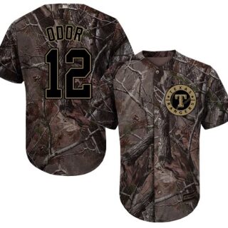 Rangers #12 Rougned Odor Camo Realtree Collection Cool Base Stitched Youth Baseball Jersey