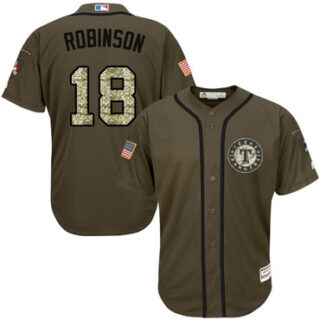 Rangers #18 Drew Robinson Green Salute to Service Stitched Baseball Jersey