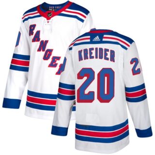 Rangers #20 Chris Kreider White Road Authentic Stitched Hockey Jersey