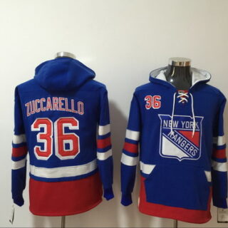 Rangers 36 Mats Zuccarello Royal All Stitched Hooded Sweatshirt