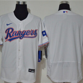 Rangers Blank White Nike 2020 Flexbase Jersey