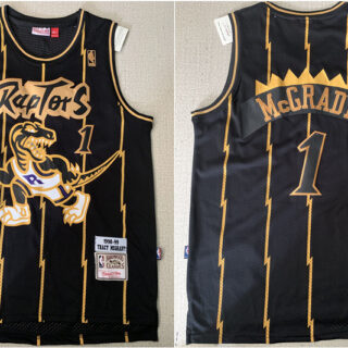 Raptors 1 Tracy McGrady Black 1998-99 Hardwood Classics Mesh Jersey
