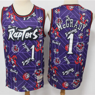 Raptors 1 Tracy McGrady Purple Tear Up Pack Hardwood Classics Swingman Jersey
