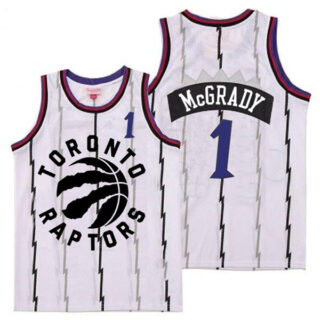 Raptors 1 Tracy McGrady White Retro Jersey 3