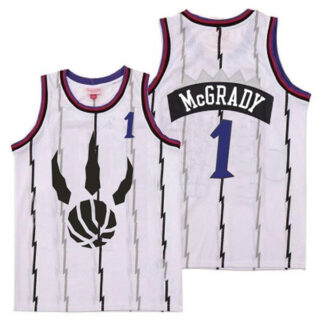 Raptors 1 Tracy McGrady White Throwback Jersey 1