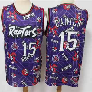 Raptors 15 Vince Carter Purple Tear Up Pack Hardwood Classics Swingman Jersey