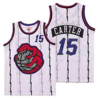 Raptors 15 Vince Carter White Retro Jerseys 2
