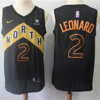 Raptors 2 Kawhi Leonard Black City Edition Nike Swingman Jersey