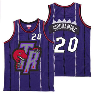 Raptors 20 Damon Stoudamire Purple Big Gray TR Logo Retro Jersey 12