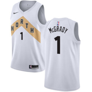 Raptors #1 Tracy Mcgrady White Basketball Swingman City Edition 2018 19 Jersey