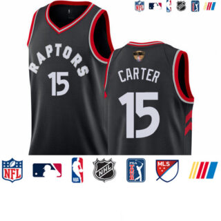 Raptors #15 Vince Carter Black 2019 Finals Bound Basketball Swingman Statement Edition Jersey