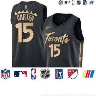 Raptors #15 Vince Carter Black Basketball Swingman City Edition 2019 20 Jersey