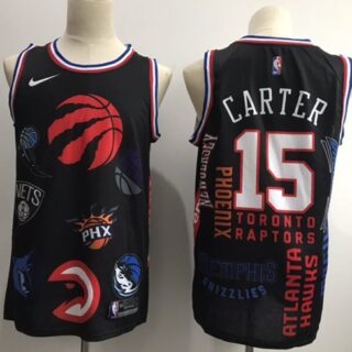 Raptors #15 Vince Carter Black Basketball Swingman Jointly Team Jersey