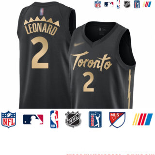Raptors #2 Kawhi Leonard Black Basketball Swingman City Edition 2019 20 Jersey