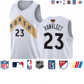 Raptors #23 Fred VanVleet White 2019 Finals Bound Basketball Swingman City Edition 2018 19 Jersey