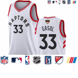 Raptors #33 Marc Gasol White 2019 Finals Bound Basketball Swingman Association Edition Jersey