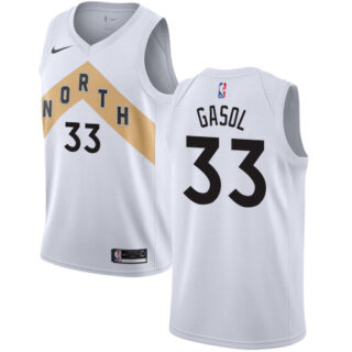 Raptors #33 Marc Gasol White Basketball Swingman City Edition 2018 19 Jersey