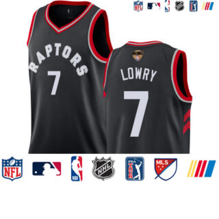 Raptors #7 Kyle Lowry Black Statement Edition 2019 Finals Bound Basketball Swingman Jersey