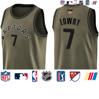 Raptors #7 Kyle Lowry Green Salute to Service 2019 Finals Bound Basketball Swingman Jersey