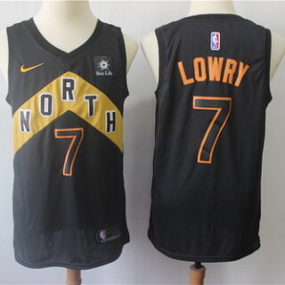 Raptors 7 Kyle Lowry Black City Edition Nike Swingman Jersey