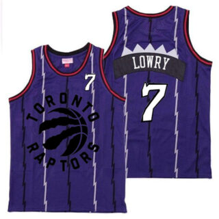 Raptors 7 Kyle Lowry Purple Retro Jersey 4