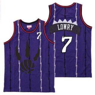 Raptors 7 Kyle Lowry Purple Throwback Jersey 2