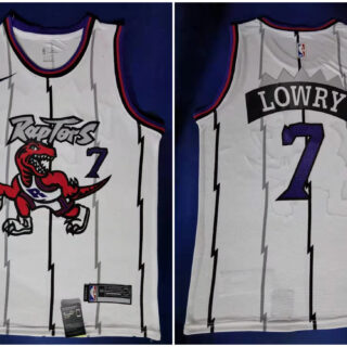 Raptors 7 Kyle Lowry White Nike Swingman Jersey