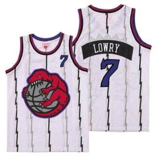 Raptors 7 Kyle Lowry White Retro Jerseys 2