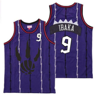 Raptors 9 Serge Ibaka Purple Throwback Jersey 2