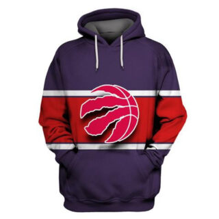Raptors Purple All Stitched Hooded Sweatshirt