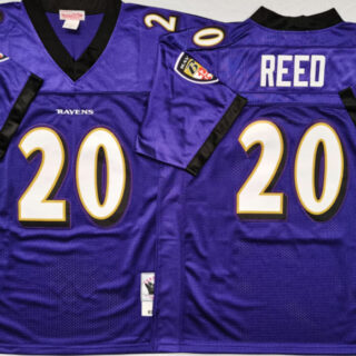 Ravens 20 Ed Reed Purple M&N Throwback Jersey