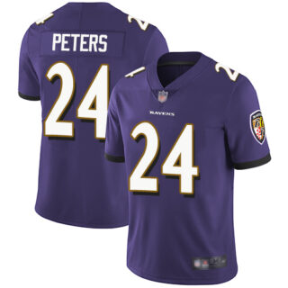 Ravens #24 Marcus Peters Purple Team Color Youth Stitched Football Vapor Untouchable Limited Jersey