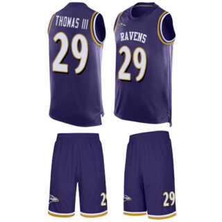 Ravens #29 Earl Thomas III Purple Team Color Men's Stitched Football Limited Tank Top Suit Jersey